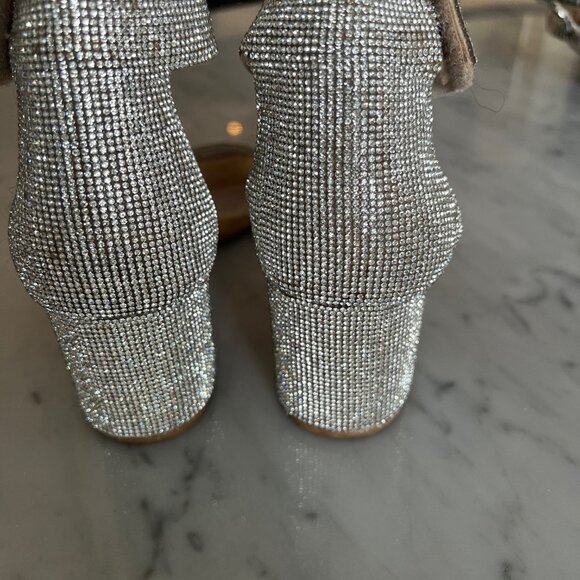 Wishbone Addison Women Silver Rhinestone Sandals - Size 7.5 - Picture 3 of 6